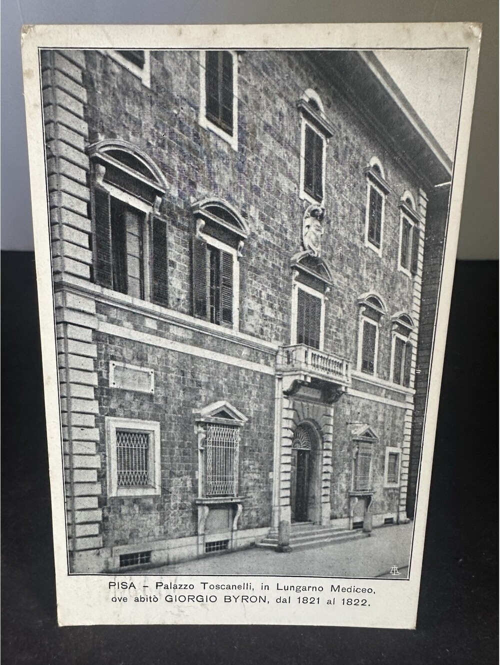 Vintage 1929 Pisa Italy Palazzo Toscanelli Lord Byron Postcard France Stamp